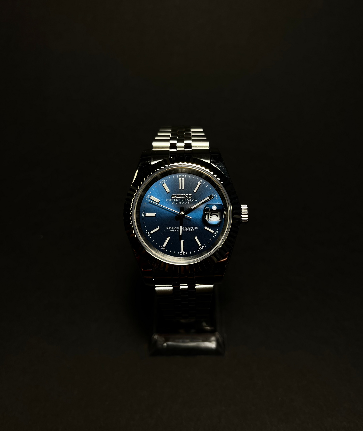 SEIKO Dark Blue Datejust Mod