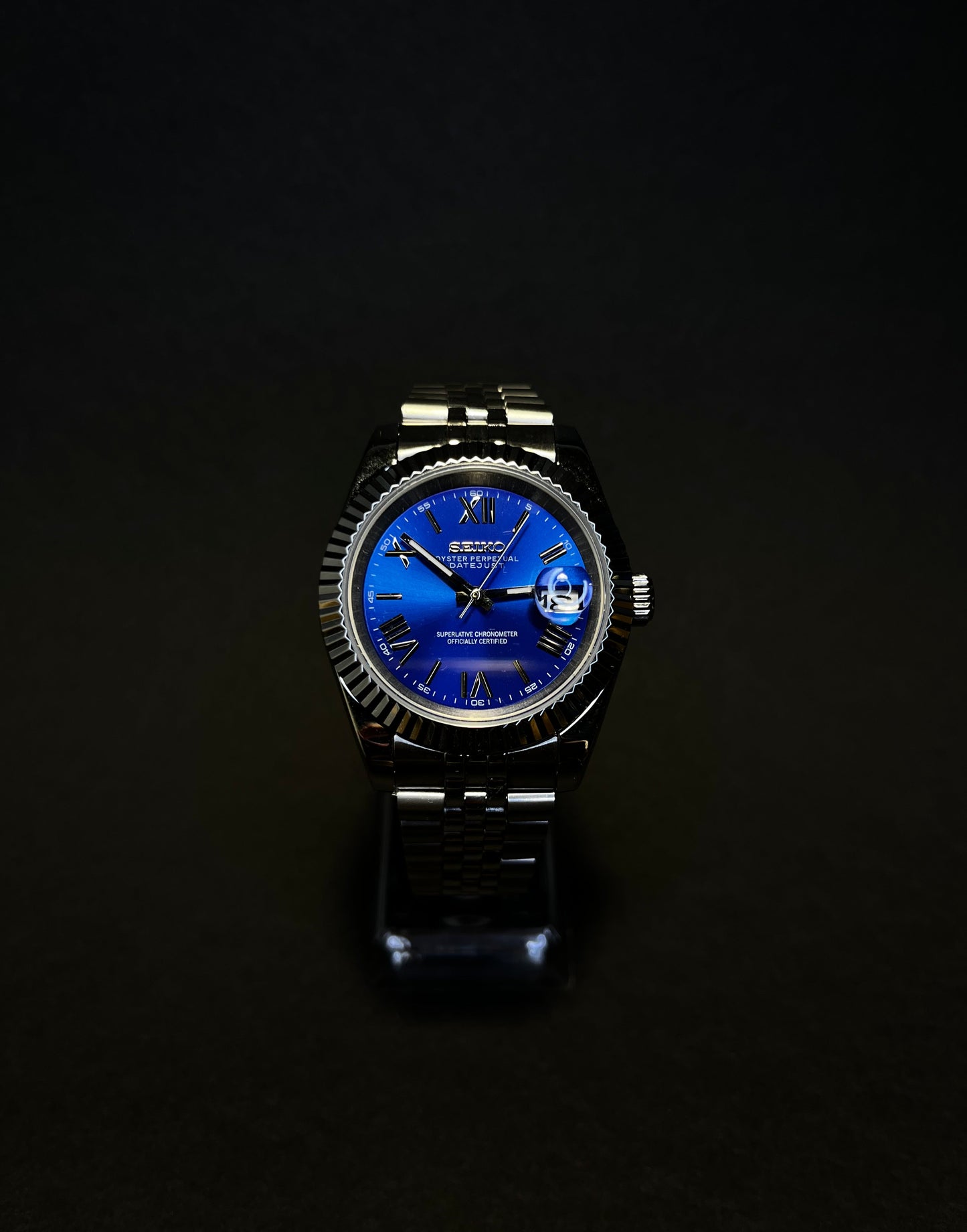 SEIKO Royal Blue Roman Datejust Mod