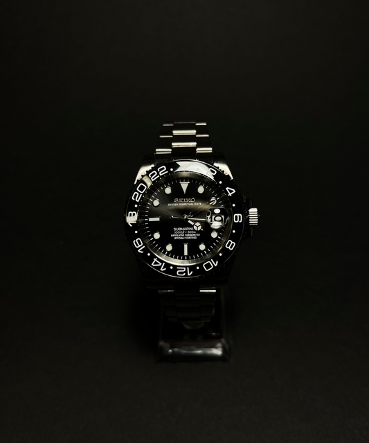 SEIKO Submariner Black Datejust Mod